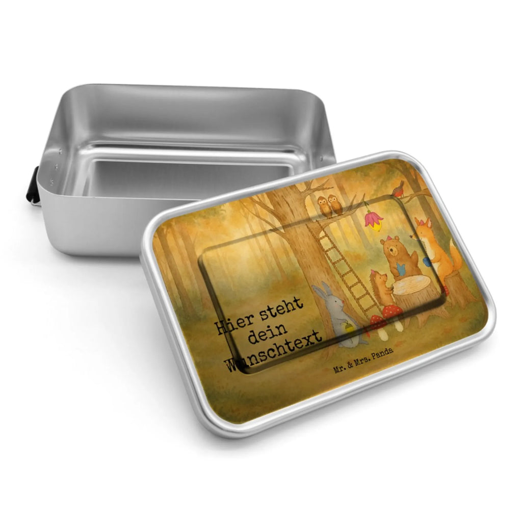 Spersonalizowany metalowy pojemnik na lunch zwierzęta leśne piknik Design Schule, Brotbox mit Namen, Brotbox, Brotdose, Geschenk mit Namen, Brotdose mit Namen, Kindergarten, Uni, Tiermotive, Gute Laune, lustige Sprüche, Tiere, Igel, Hase, Picknick, Waldtiere, Fuchs, Wald, Maus, Eichhörnchen