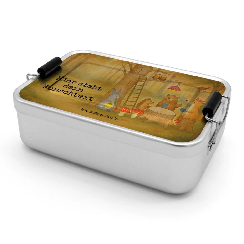 Spersonalizowany metalowy pojemnik na lunch zwierzęta leśne piknik Design Schule, Brotbox mit Namen, Brotbox, Brotdose, Geschenk mit Namen, Brotdose mit Namen, Kindergarten, Uni, Tiermotive, Gute Laune, lustige Sprüche, Tiere, Igel, Hase, Picknick, Waldtiere, Fuchs, Wald, Maus, Eichhörnchen