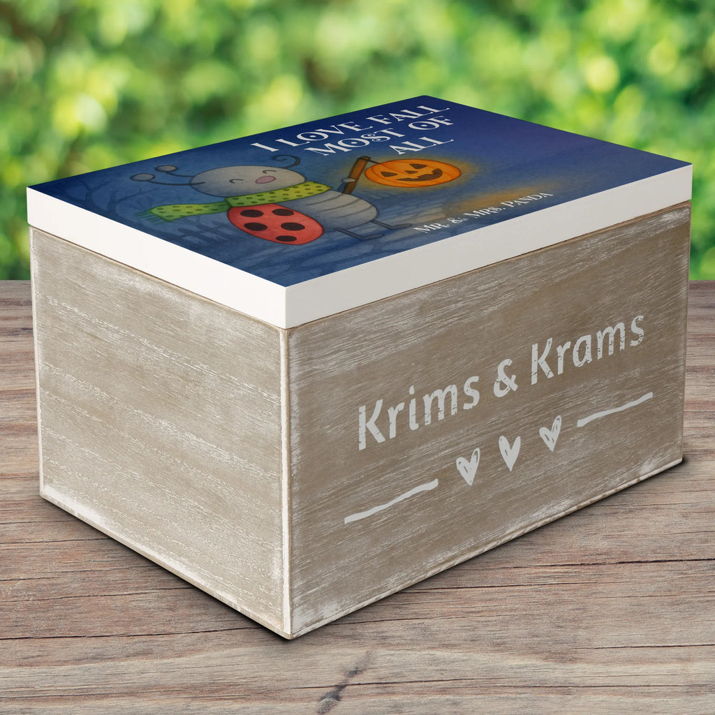 Holzkiste Smörle Laterne Design Schatulle, Erinnerungskiste, Schatzkiste, Truhe, XXL, Holzkiste, Erinnerungsbox, Kiste, Geschenkbox, Dekokiste, Geschenkdose, Aufbewahrungsbox, Halloween, Deko, Martinssingen, Dekoration, Geschenke, Schenken, Laterne, Herbst, Marienkäfer