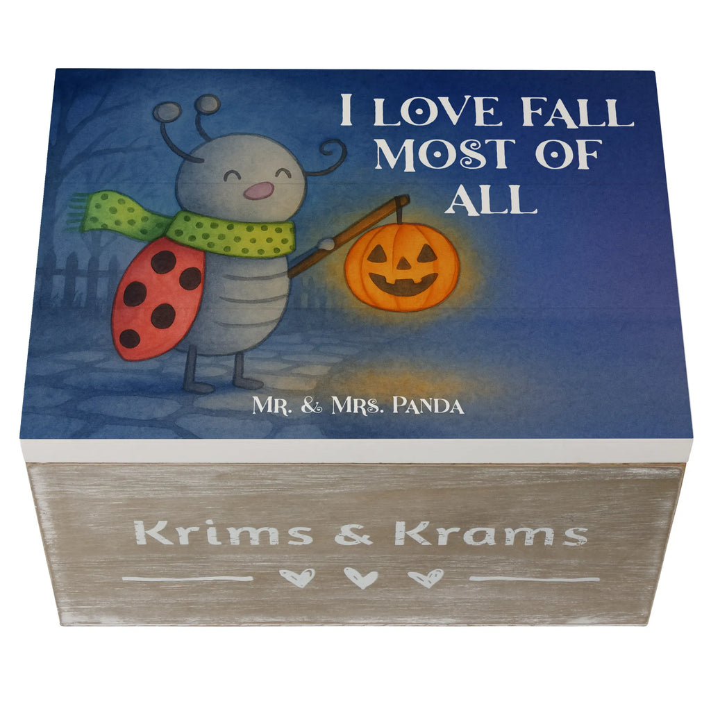 Holzkiste Smörle Laterne Design Schatulle, Erinnerungskiste, Schatzkiste, Truhe, XXL, Holzkiste, Erinnerungsbox, Kiste, Geschenkbox, Dekokiste, Geschenkdose, Aufbewahrungsbox, Halloween, Deko, Martinssingen, Dekoration, Geschenke, Schenken, Laterne, Herbst, Marienkäfer
