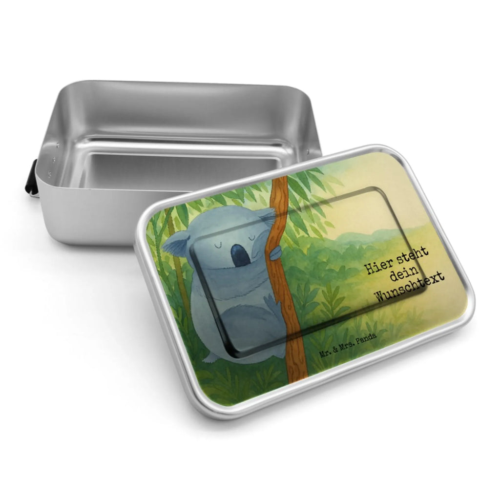 Personalized Metal Lunch Box koala Design Brotbox, Kindergarten, Geschenk mit Namen, Brotdose mit Namen, Schule, Brotdose, Uni, Brotbox mit Namen, Tiermotive, Gute Laune, lustige Sprüche, Tiere, träumen, Bär, schlafen, Traum, Traumland, Koala, Koalabär, Schlafzimmer