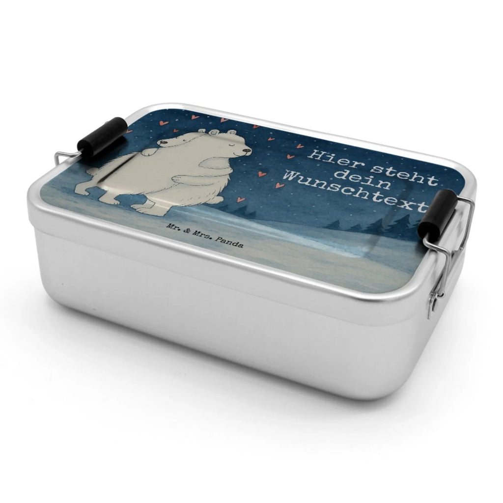 Spersonalizowany metalowy pojemnik na lunch Niedźwiedź polarny obejmować Design Uni, Geschenk mit Namen, Schule, Brotbox, Brotdose mit Namen, Kindergarten, Brotdose, Brotbox mit Namen, Tiermotive, Gute Laune, lustige Sprüche, Tiere