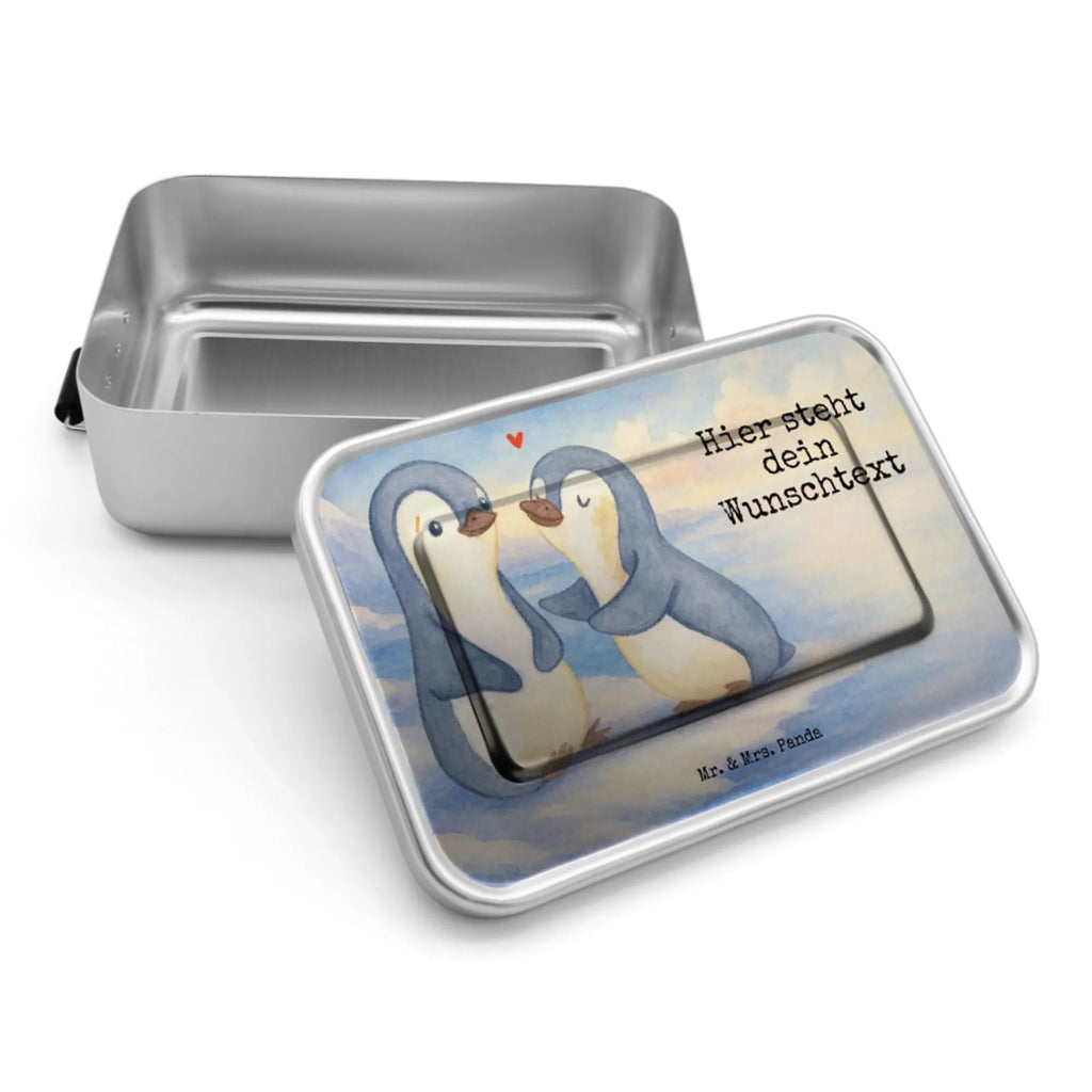 Personalisierte Metall Brotdose Pinguine trösten Design Brotdose mit Namen, Brotdose, Brotbox, Brotbox mit Namen, Uni, Geschenk mit Namen, Kindergarten, Schule, Liebe, Partner, Freund, Freundin, Ehemann, Ehefrau, Heiraten, Verlobung, Heiratsantrag, Liebesgeschenk, Jahrestag, Hocheitstag, für Ehemann, Geschenk für Partner, Valentinstag, Geschenk für Frauen, Hochzeitstag, Liebesbeweis, Mitbringsel, Geschenk für Freundin, für Männer