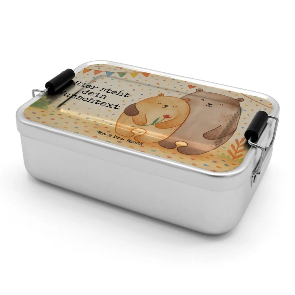 Personalisierte Metall Brotdose Bären Liebe Design Uni, Kindergarten, Geschenk mit Namen, Brotdose, Brotbox, Brotbox mit Namen, Schule, Brotdose mit Namen, Liebe, Partner, Freund, Freundin, Ehemann, Ehefrau, Heiraten, Verlobung, Heiratsantrag, Liebesgeschenk, Jahrestag, Hocheitstag, Liebesbeweis, Bären, Verheiratet, Verlobt, Geschenk Freundin, Geschenk Hochzeit, Geschenk Freund, Bärchen, Verliebt, Bär, Hochzeitstag