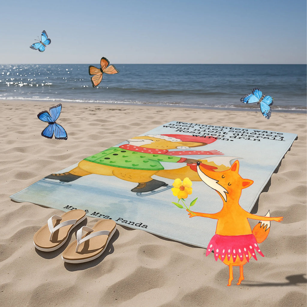 Badehandtuch Fuchs  Schlittschuhe Design Kinder Handtuch, Badetuch, Strandtuch, Saunatuch, Duschtuch, Winter, Weihnachten, Weihnachtsdeko, Nikolaus, Advent, Heiligabend, Wintermotiv, Weihnachtszeit, Weihnachtsmann, Tannenbaum, Weihnachtstage, Weihnachtsbaum