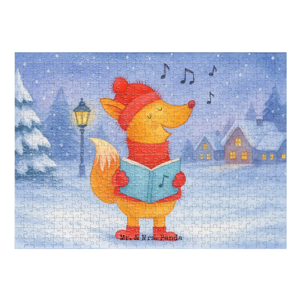 Puzzle Fuchs Sänger Design Puzzle, Winter, Weihnachten, Weihnachtsdeko, Nikolaus, Advent, Heiligabend, Wintermotiv, Sänger, Geschenk Sänger, Fuchs, Füchse, Singen, Weihnachtslieder