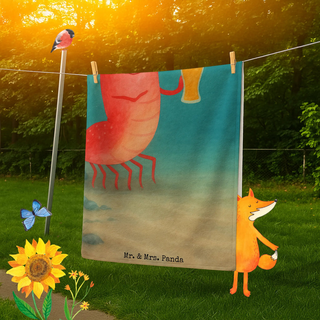 Badehandtuch Hummer Weizen Design Strandtuch, Duschtuch, Kinder Handtuch, Badetuch, Saunatuch, Meerestiere, Meer, Urlaub, Junggesellin, Garnele, Gasthaus, Junggeselle, Garnelen, Wirtschaft, Kneipe, Bier, Männerhaushalt, Kochen, Bierliebhaber