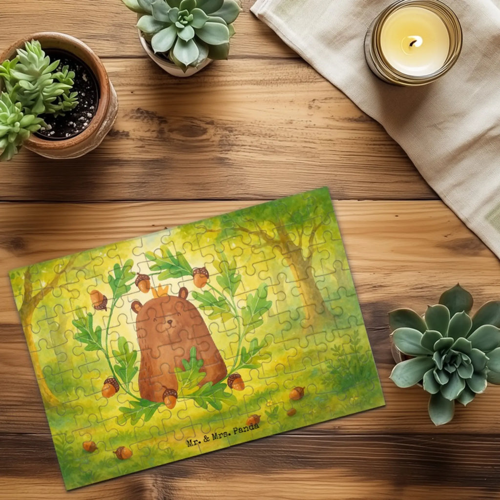 Puzzle Bär König Design Puzzle, Teddy, Bär, Teddybär, Vater, Bester Vater, Vatertag, Dad, Papa Bär, Daddy, Papi, Papa, Bester Papa, Weltbester Papa