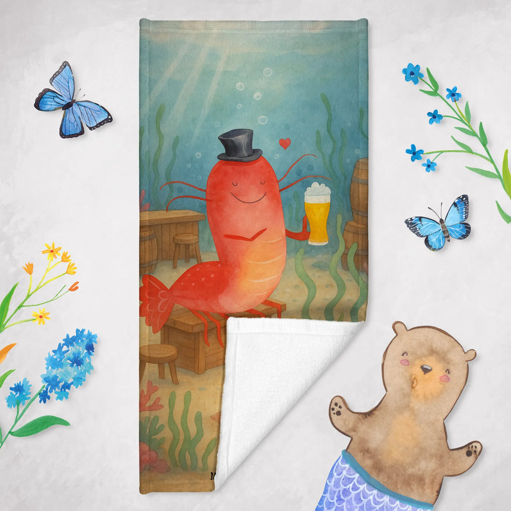Badehandtuch Hummer Weizen Design Strandtuch, Duschtuch, Kinder Handtuch, Badetuch, Saunatuch, Meerestiere, Meer, Urlaub, Junggesellin, Garnele, Gasthaus, Junggeselle, Garnelen, Wirtschaft, Kneipe, Bier, Männerhaushalt, Kochen, Bierliebhaber