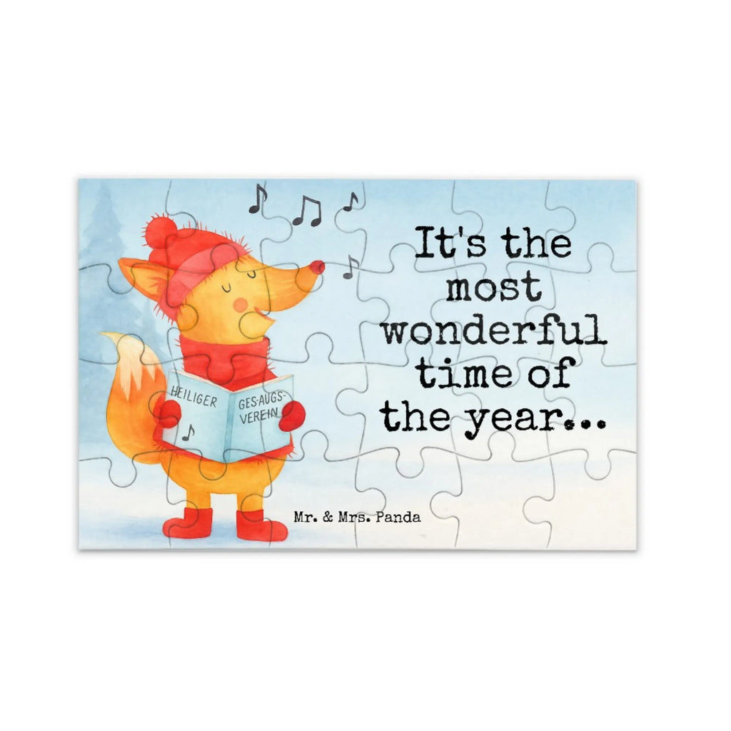 Puzzle Fuchs Sänger Design Puzzle, Winter, Weihnachten, Weihnachtsdeko, Nikolaus, Advent, Heiligabend, Wintermotiv, Sänger, Geschenk Sänger, Fuchs, Füchse, Singen, Weihnachtslieder