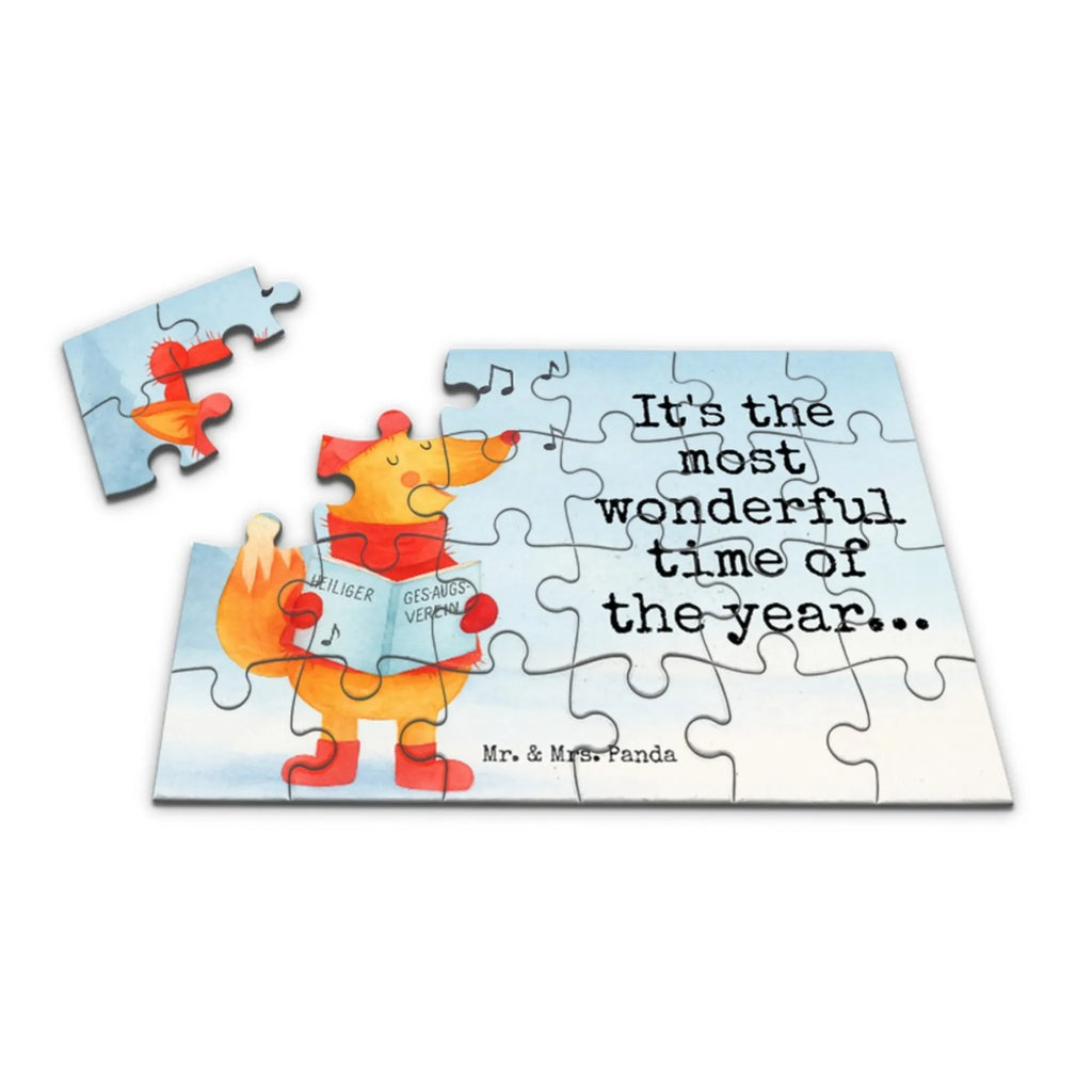 Puzzle Fuchs Sänger Design Puzzle, Winter, Weihnachten, Weihnachtsdeko, Nikolaus, Advent, Heiligabend, Wintermotiv, Sänger, Geschenk Sänger, Fuchs, Füchse, Singen, Weihnachtslieder