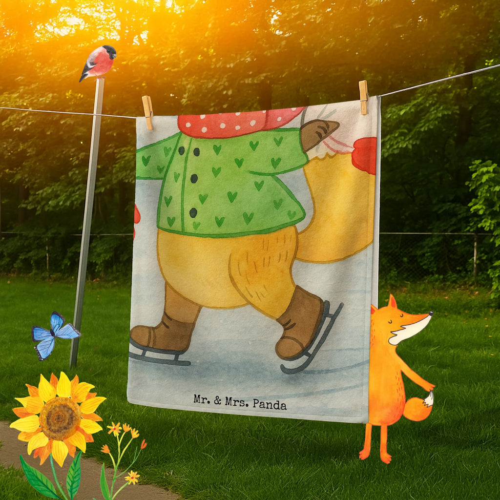 Badehandtuch Fuchs  Schlittschuhe Design Kinder Handtuch, Badetuch, Strandtuch, Saunatuch, Duschtuch, Winter, Weihnachten, Weihnachtsdeko, Nikolaus, Advent, Heiligabend, Wintermotiv, Weihnachtszeit, Weihnachtsmann, Tannenbaum, Weihnachtstage, Weihnachtsbaum