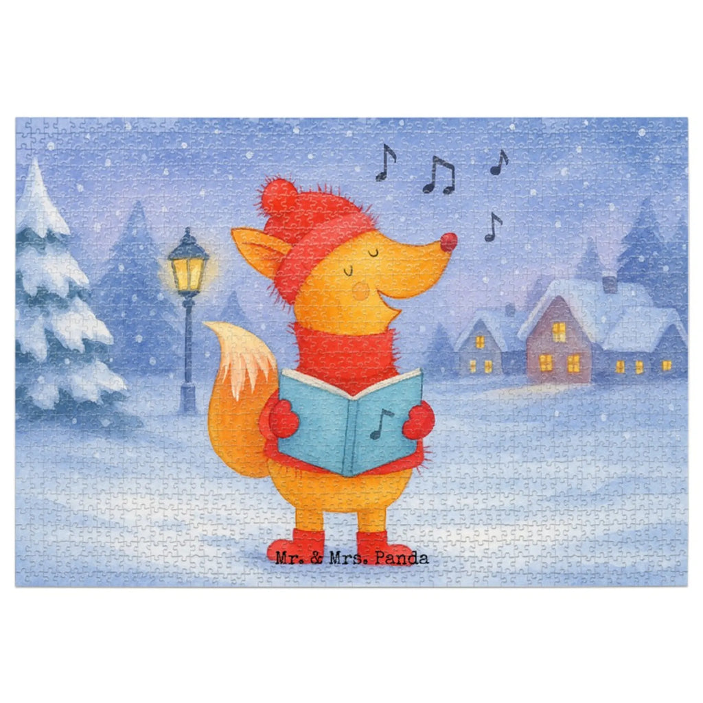 Puzzle Fuchs Sänger Design Puzzle, Winter, Weihnachten, Weihnachtsdeko, Nikolaus, Advent, Heiligabend, Wintermotiv, Sänger, Geschenk Sänger, Fuchs, Füchse, Singen, Weihnachtslieder