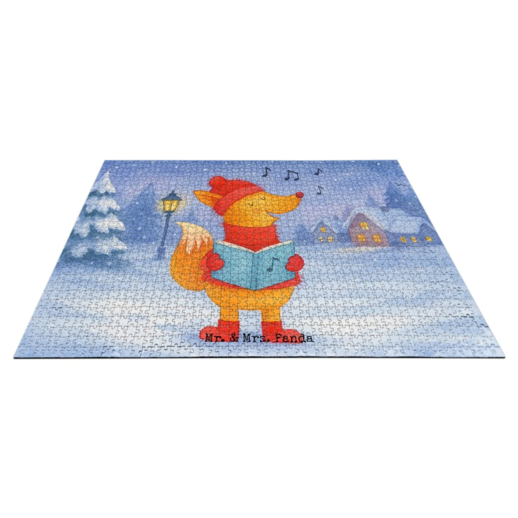 Puzzle Fuchs Sänger Design Puzzle, Winter, Weihnachten, Weihnachtsdeko, Nikolaus, Advent, Heiligabend, Wintermotiv, Sänger, Geschenk Sänger, Fuchs, Füchse, Singen, Weihnachtslieder