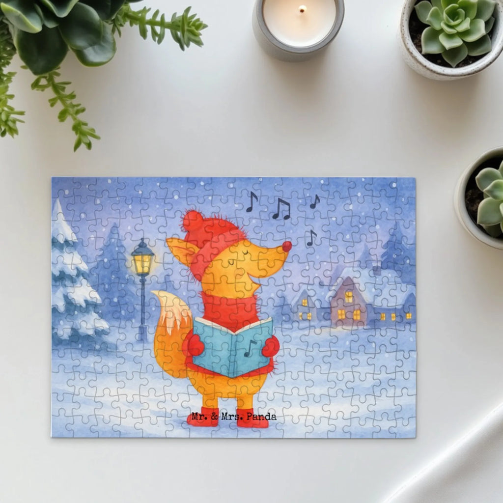 Puzzle Fuchs Sänger Design Puzzle, Winter, Weihnachten, Weihnachtsdeko, Nikolaus, Advent, Heiligabend, Wintermotiv, Sänger, Geschenk Sänger, Fuchs, Füchse, Singen, Weihnachtslieder