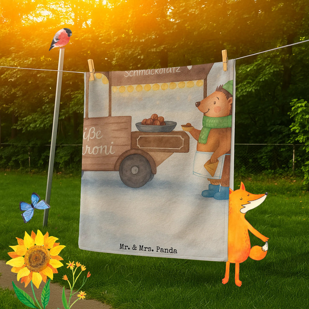 Badehandtuch Igel Maronen Design Badetuch, Duschtuch, Saunatuch, Strandtuch, Kinder Handtuch, Winter, Weihnachten, Weihnachtsdeko, Nikolaus, Advent, Heiligabend, Wintermotiv, Maronen, Kastanien, Weihnachtsmarkt, Duft