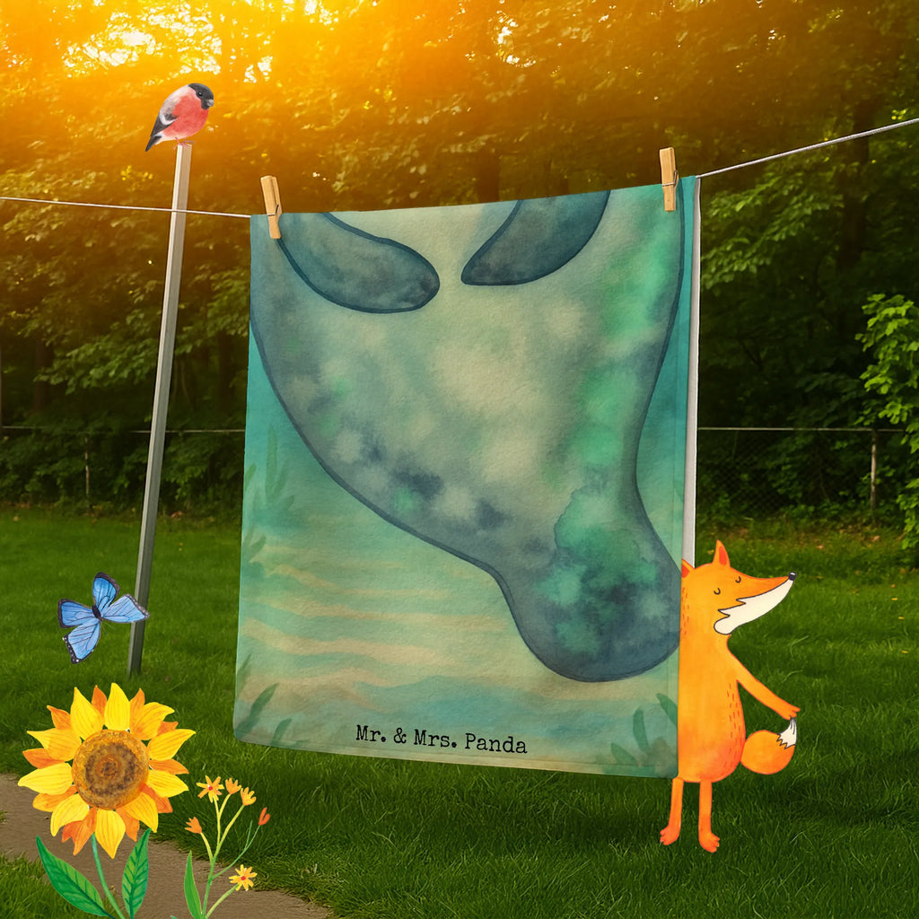 Badehandtuch Seekuh Happy Design Strandtuch, Duschtuch, Kinder Handtuch, Saunatuch, Badetuch, Meerestiere, Meer, Urlaub, Liebeskummer, Seekuh, Neuanfang, Neustart, Zufrieden, Selbstliebe, Seekühe, Freundin, Achtsamkeit, Respekt