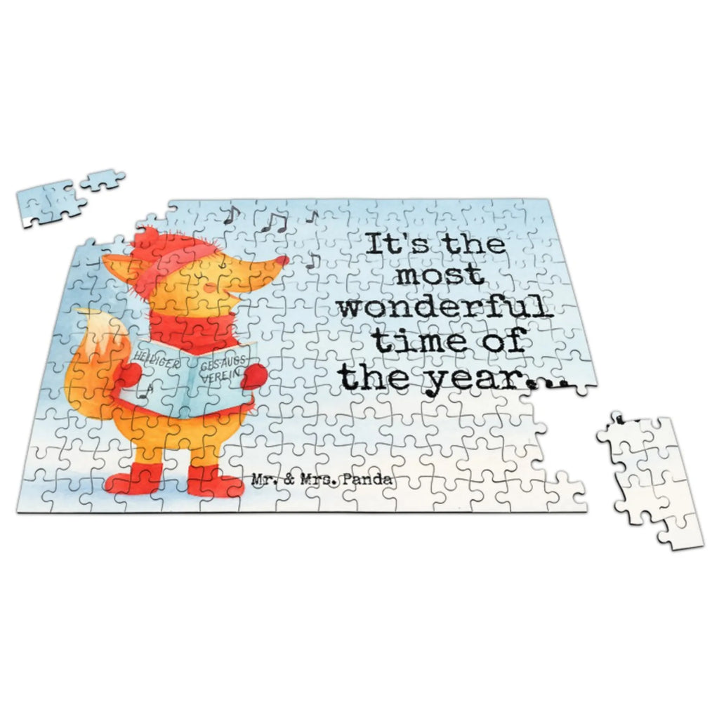 Puzzle Fuchs Sänger Design Puzzle, Winter, Weihnachten, Weihnachtsdeko, Nikolaus, Advent, Heiligabend, Wintermotiv, Sänger, Geschenk Sänger, Fuchs, Füchse, Singen, Weihnachtslieder