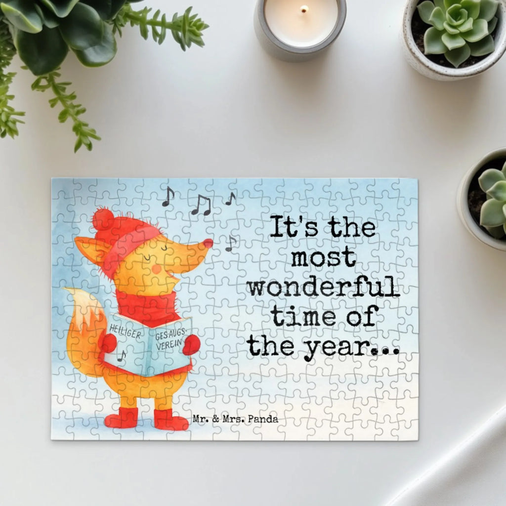 Puzzle Fuchs Sänger Design Puzzle, Winter, Weihnachten, Weihnachtsdeko, Nikolaus, Advent, Heiligabend, Wintermotiv, Sänger, Geschenk Sänger, Fuchs, Füchse, Singen, Weihnachtslieder
