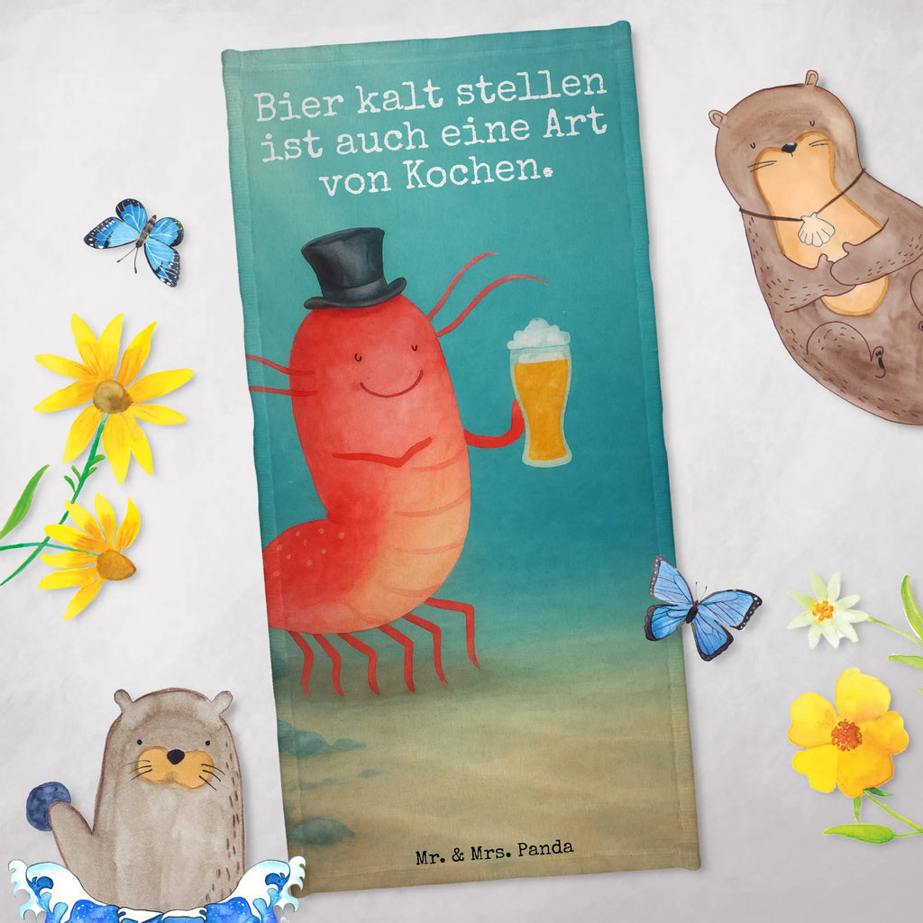 Badehandtuch Hummer Weizen Design Strandtuch, Duschtuch, Kinder Handtuch, Badetuch, Saunatuch, Meerestiere, Meer, Urlaub, Junggesellin, Garnele, Gasthaus, Junggeselle, Garnelen, Wirtschaft, Kneipe, Bier, Männerhaushalt, Kochen, Bierliebhaber