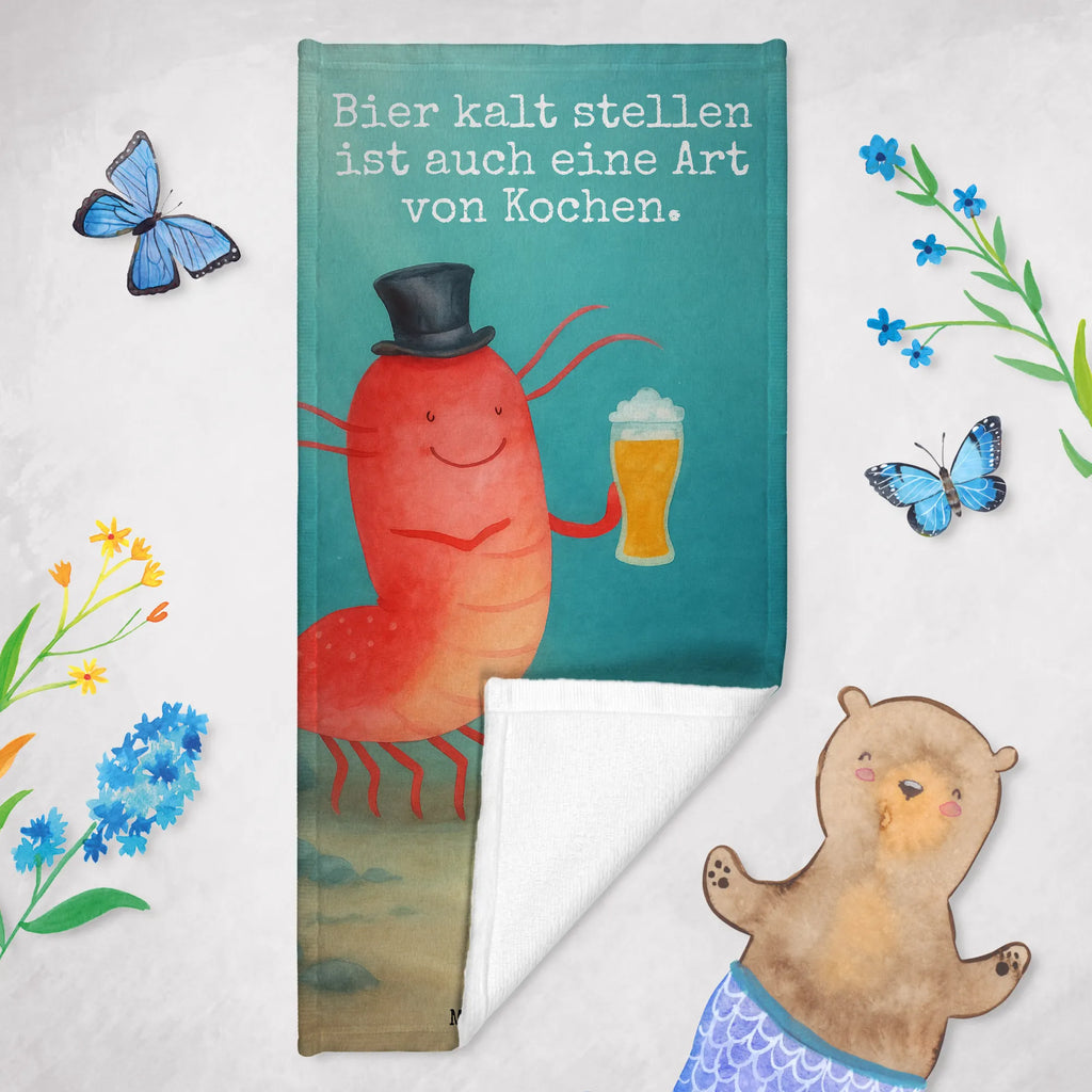 Badehandtuch Hummer Weizen Design Strandtuch, Duschtuch, Kinder Handtuch, Badetuch, Saunatuch, Meerestiere, Meer, Urlaub, Junggesellin, Garnele, Gasthaus, Junggeselle, Garnelen, Wirtschaft, Kneipe, Bier, Männerhaushalt, Kochen, Bierliebhaber