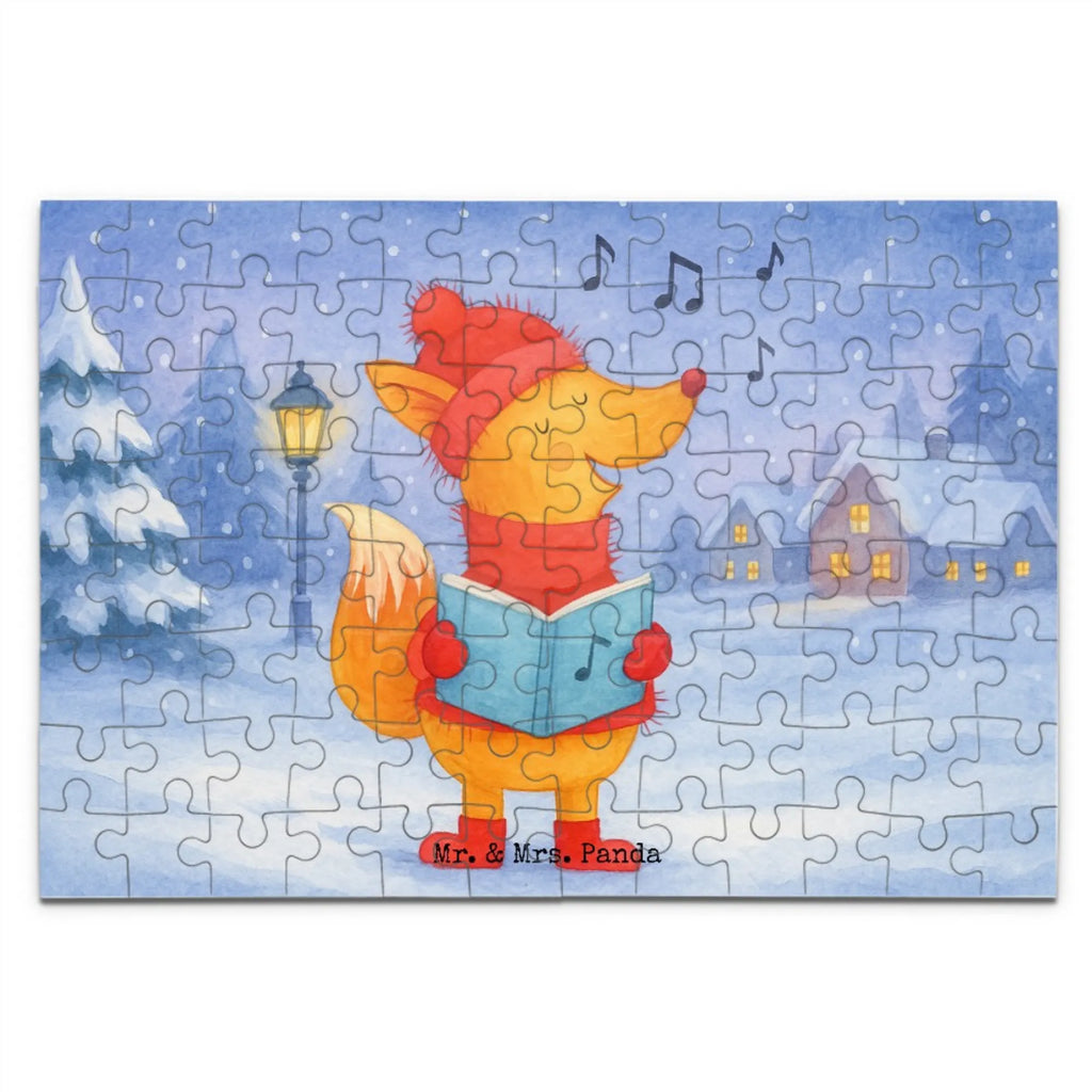 Puzzle Fuchs Sänger Design Puzzle, Winter, Weihnachten, Weihnachtsdeko, Nikolaus, Advent, Heiligabend, Wintermotiv, Sänger, Geschenk Sänger, Fuchs, Füchse, Singen, Weihnachtslieder
