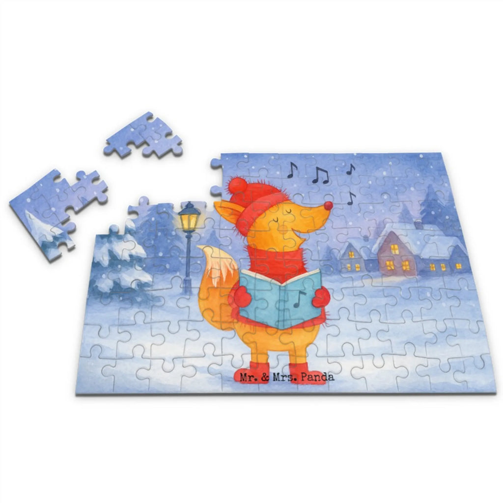 Puzzle Fuchs Sänger Design Puzzle, Winter, Weihnachten, Weihnachtsdeko, Nikolaus, Advent, Heiligabend, Wintermotiv, Sänger, Geschenk Sänger, Fuchs, Füchse, Singen, Weihnachtslieder