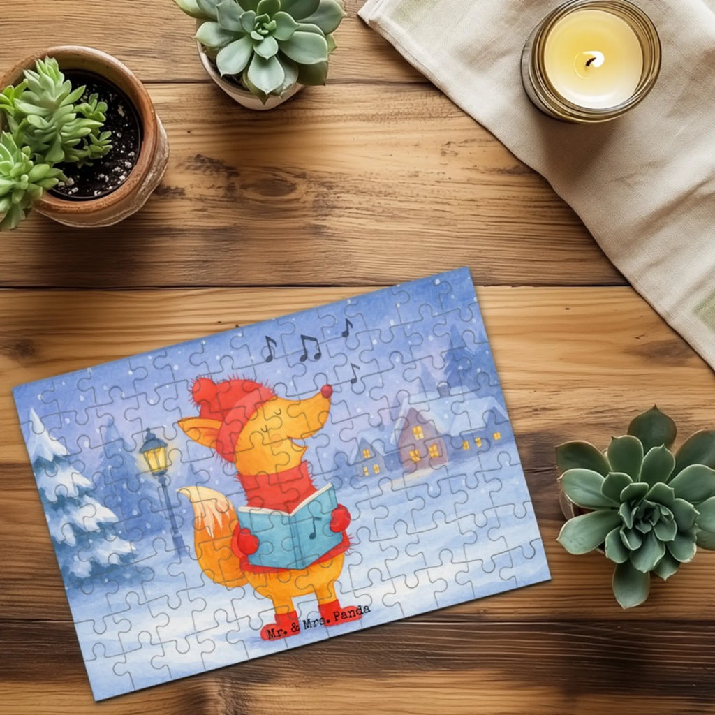 Puzzle Fuchs Sänger Design Puzzle, Winter, Weihnachten, Weihnachtsdeko, Nikolaus, Advent, Heiligabend, Wintermotiv, Sänger, Geschenk Sänger, Fuchs, Füchse, Singen, Weihnachtslieder