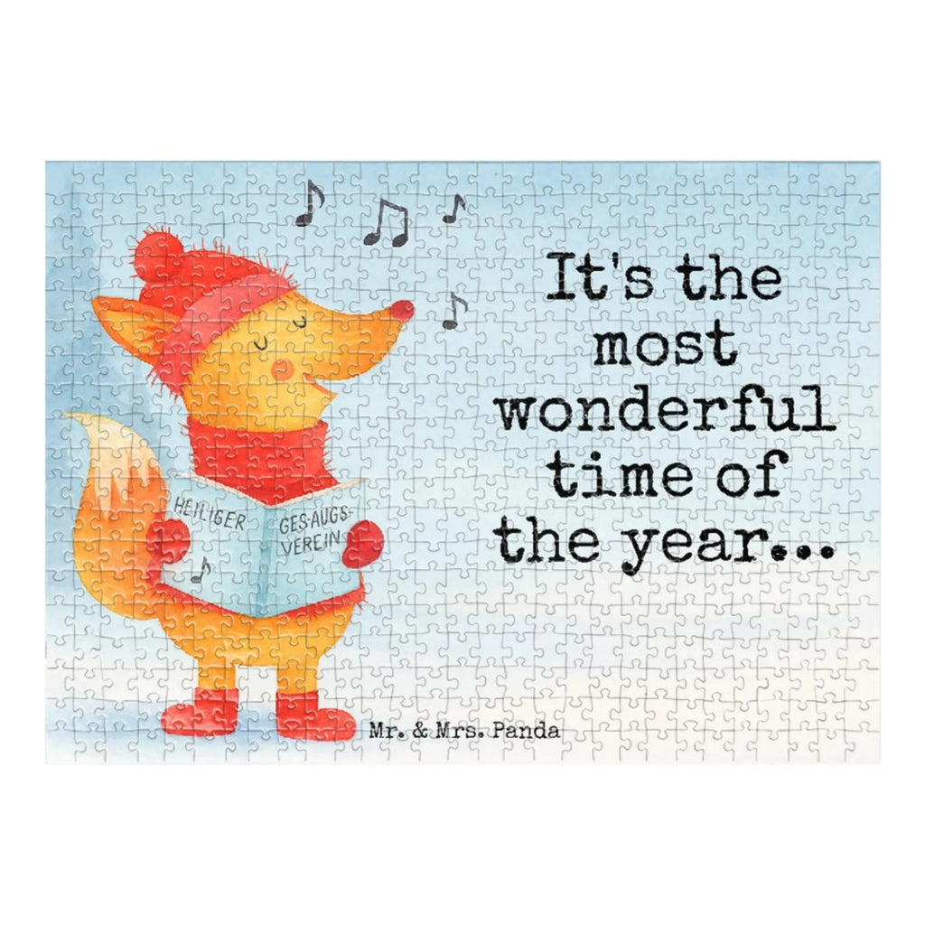 Puzzle Fuchs Sänger Design Puzzle, Winter, Weihnachten, Weihnachtsdeko, Nikolaus, Advent, Heiligabend, Wintermotiv, Sänger, Geschenk Sänger, Fuchs, Füchse, Singen, Weihnachtslieder
