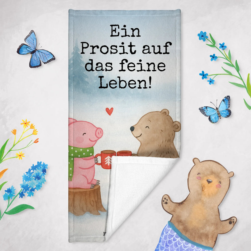 Badehandtuch Glühschwein Sause Design Kinder Handtuch, Badetuch, Strandtuch, Saunatuch, Duschtuch, Winter, Weihnachten, Weihnachtsdeko, Nikolaus, Advent, Heiligabend, Wintermotiv, Bär, Alles Gute, Weihnachtszeit, Schwein, Prost