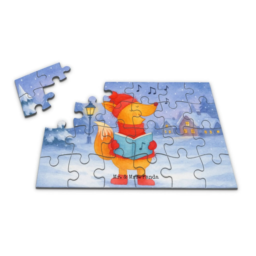 Puzzle Fuchs Sänger Design Puzzle, Winter, Weihnachten, Weihnachtsdeko, Nikolaus, Advent, Heiligabend, Wintermotiv, Sänger, Geschenk Sänger, Fuchs, Füchse, Singen, Weihnachtslieder