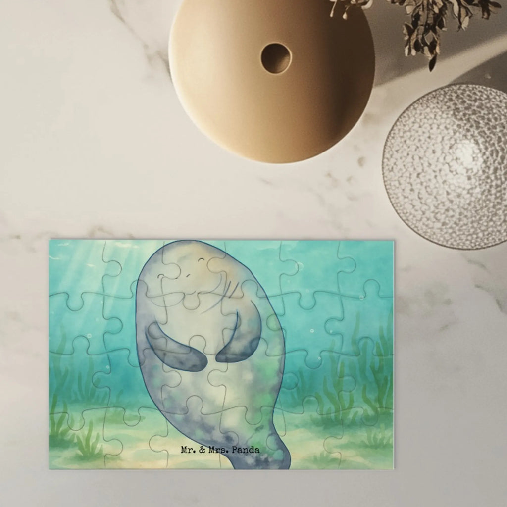 Puzzle Seekuh Happy Design Puzzle, Meerestiere, Meer, Urlaub, Neustart, Seekühe, Respekt, Zufrieden, Achtsamkeit, Freundin, Neuanfang, Selbstliebe, Liebeskummer, Seekuh