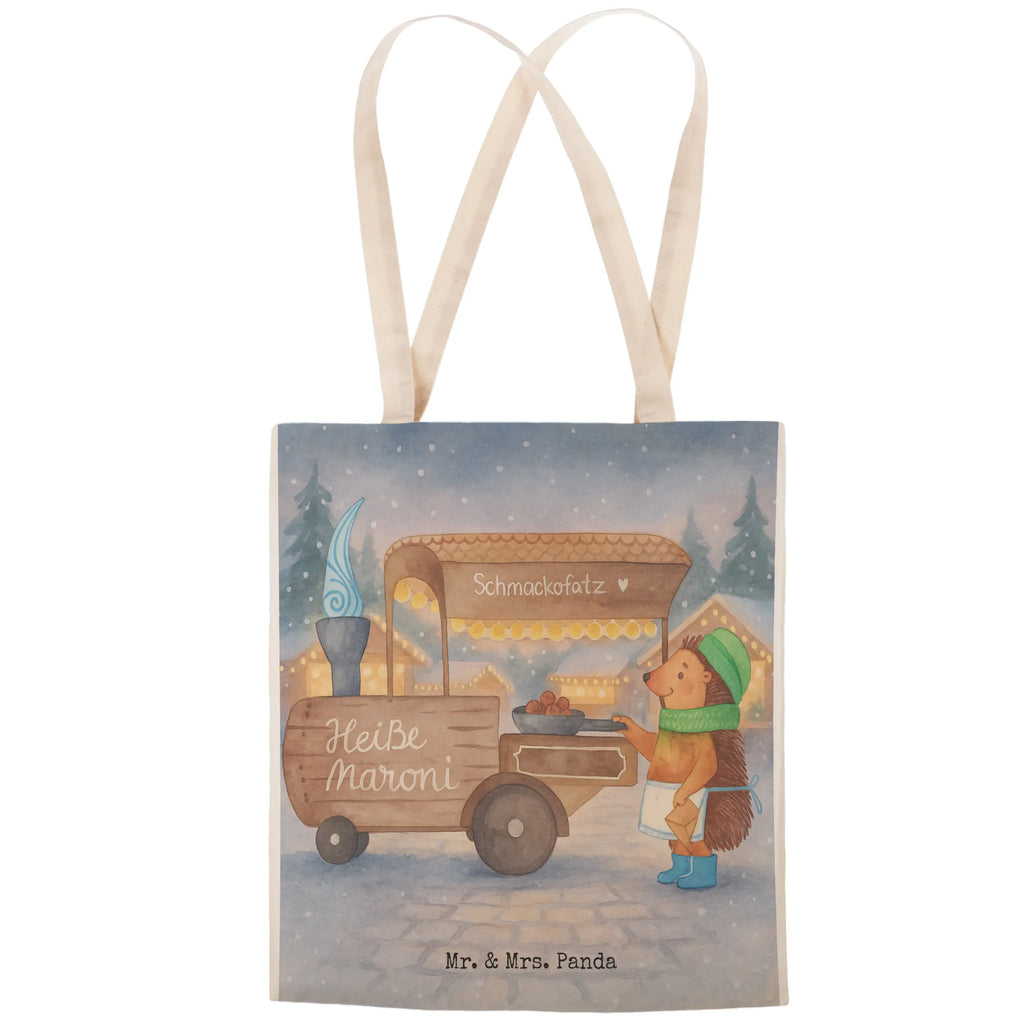 Shopping bag hedgehog Chestnuts Design pouch, shoulder bag, cotton bag, cloth bag, bag, Carrier bag, shopper, Winter, Christmas, Christmas time, snow