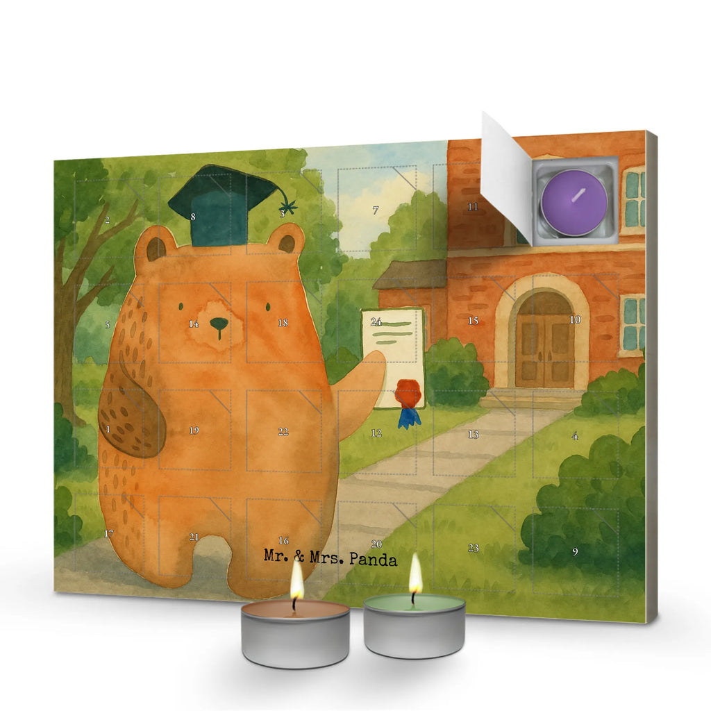 Scented candle advent calendar bear Test Design bear, teddy, teddy bear, cuddly toy, examinations, degree, diploma, certificate, examination passed, Abitur