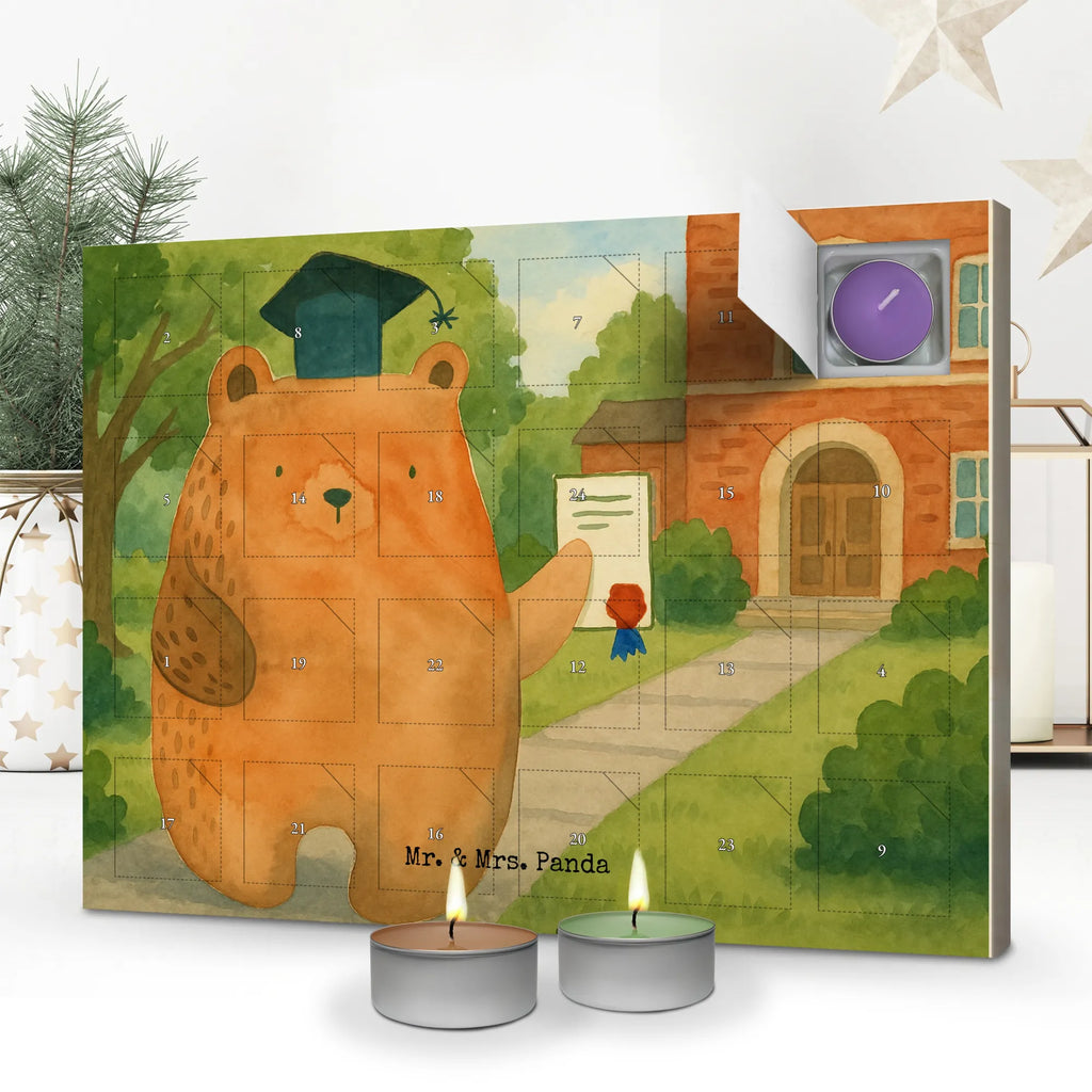 Scented candle advent calendar bear Test Design bear, teddy, teddy bear, cuddly toy, examinations, degree, diploma, certificate, examination passed, Abitur