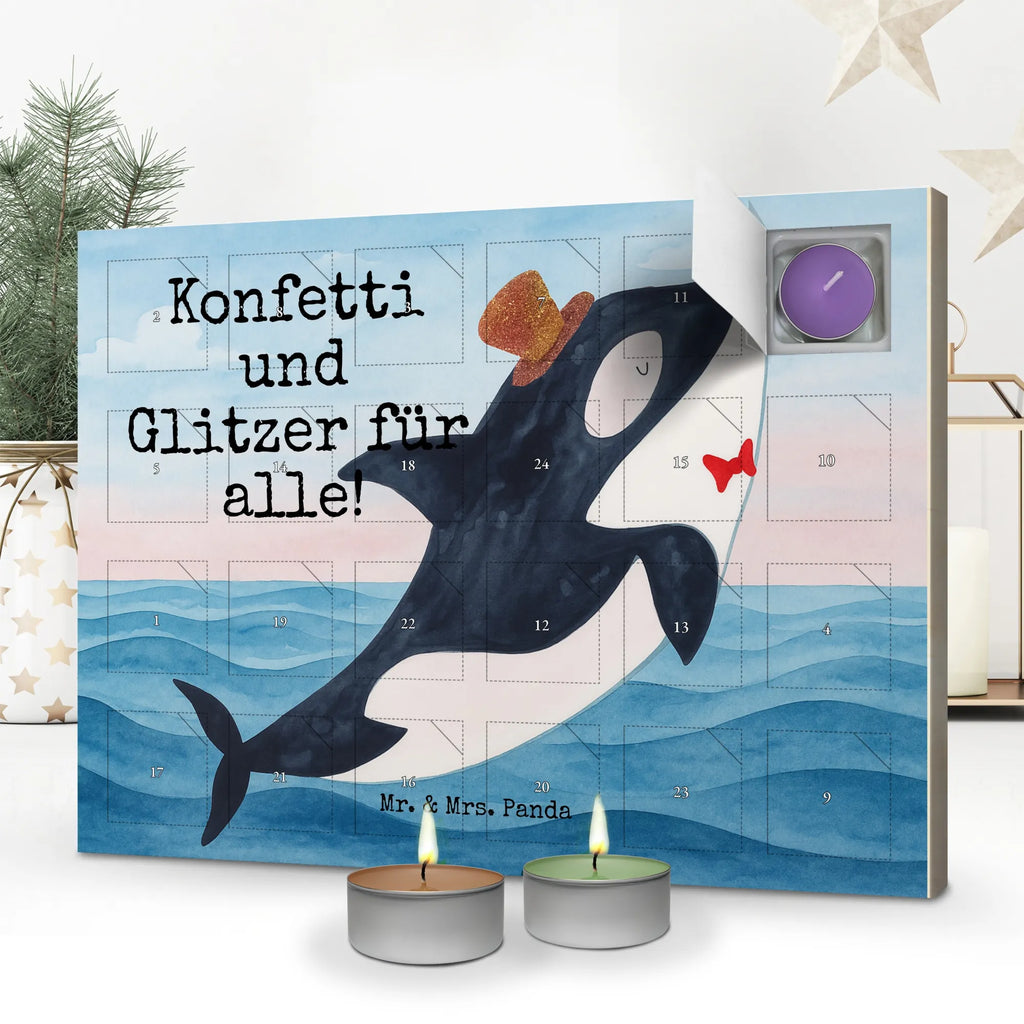 Scented candle advent calendar orca cylinder Design Seafood, aquatic animals, ocean, sea, fish, shells, corals, reef, whale, narwhal, sea urchin, lobster, platypus, turtle, manatee, crocodile, orca, shrimp, gifts for seafood lovers, water world, underwater animals, underwater world, vacation, deep sea, seafood fans, gift ideas, seafood decoration, seafood posters, glitter, party, feast, confetti, congratulations, celebration, birthday