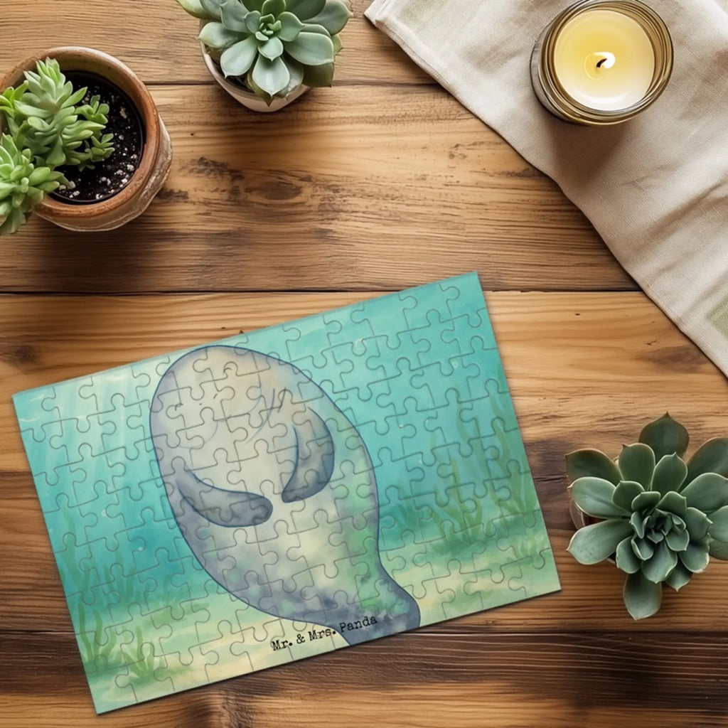 Puzzle Seekuh Happy Design Puzzle, Meerestiere, Meer, Urlaub, Neustart, Seekühe, Respekt, Zufrieden, Achtsamkeit, Freundin, Neuanfang, Selbstliebe, Liebeskummer, Seekuh