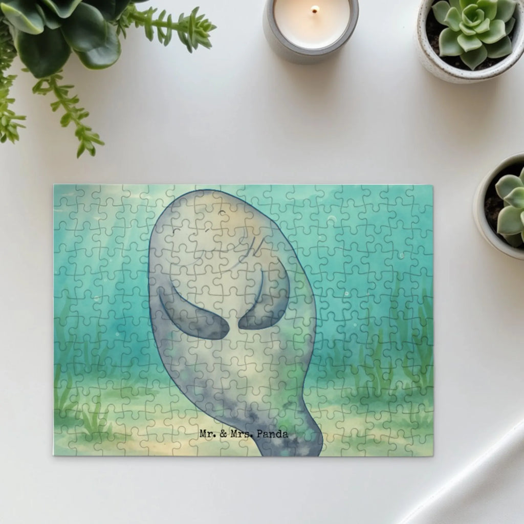 Puzzle Seekuh Happy Design Puzzle, Meerestiere, Meer, Urlaub, Neustart, Seekühe, Respekt, Zufrieden, Achtsamkeit, Freundin, Neuanfang, Selbstliebe, Liebeskummer, Seekuh