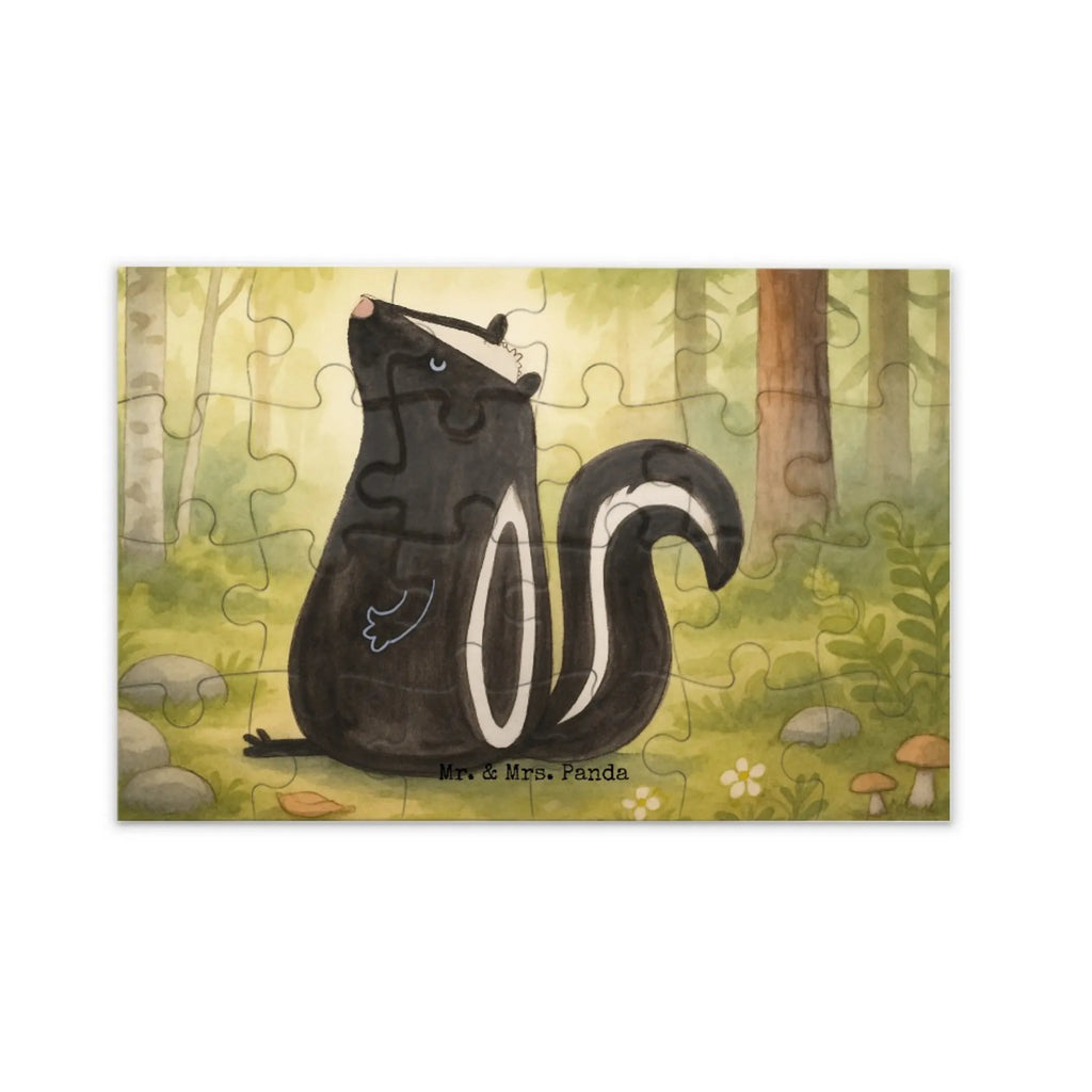 Puzzle Stinktier Sitzen Design Puzzle, Stinktier, Skunk, Wildtier, Stinki, Besserwisser, Stinker, Raubtier, Büro, Recht, Spruch