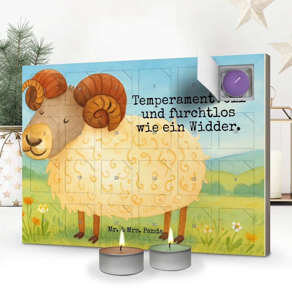 Duftkerzen Adventskalender Sternzeichen Widder Design, Bock, Schafbock