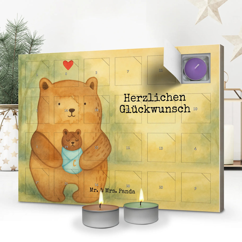 Scented candle advent calendar bear infant Design bear, teddy, teddy bear, cuddly toy, birthday, baby, nephew, grandson, mother, birth, parents, baptism, niece, grandchild, baptized child, congratulations
