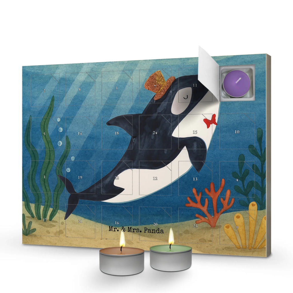 Scented candle advent calendar orca cylinder Design Seafood, aquatic animals, ocean, sea, fish, shells, corals, reef, whale, narwhal, sea urchin, lobster, platypus, turtle, manatee, crocodile, orca, shrimp, gifts for seafood lovers, water world, underwater animals, underwater world, vacation, deep sea, seafood fans, gift ideas, seafood decoration, seafood posters, glitter, party, feast, confetti, congratulations, celebration, birthday