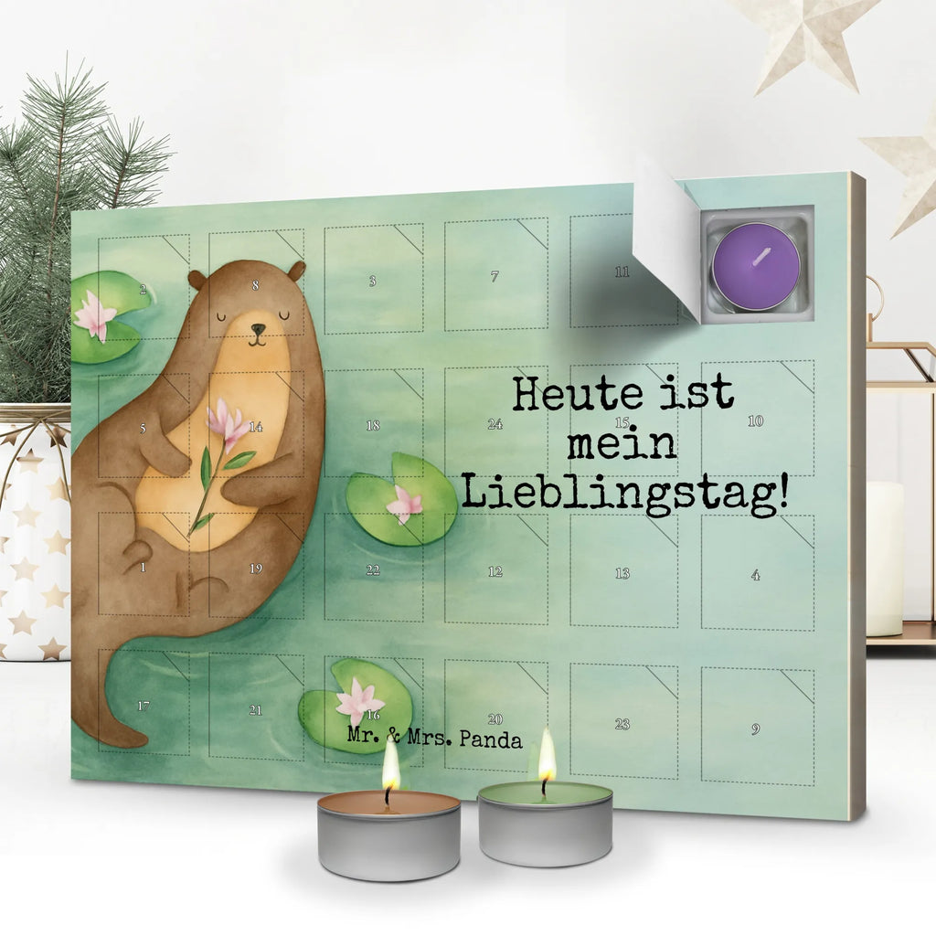 Scented candle advent calendar otter Water Lily Design animal lover, marten, sea otter, European otter, water mammal, aquatic animal, baby otter, predator, water, otter gifts, gift ideas for animal lovers, animal, mammal, water animal, gifts for people in love