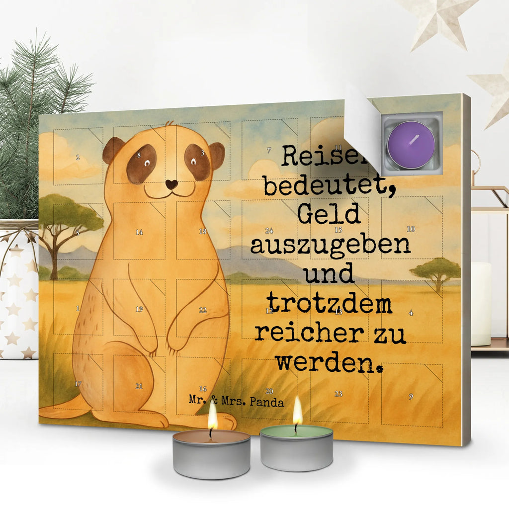 Duftkerzen Adventskalender Erdmännchen Design, Afrika, Spruch, Reisen