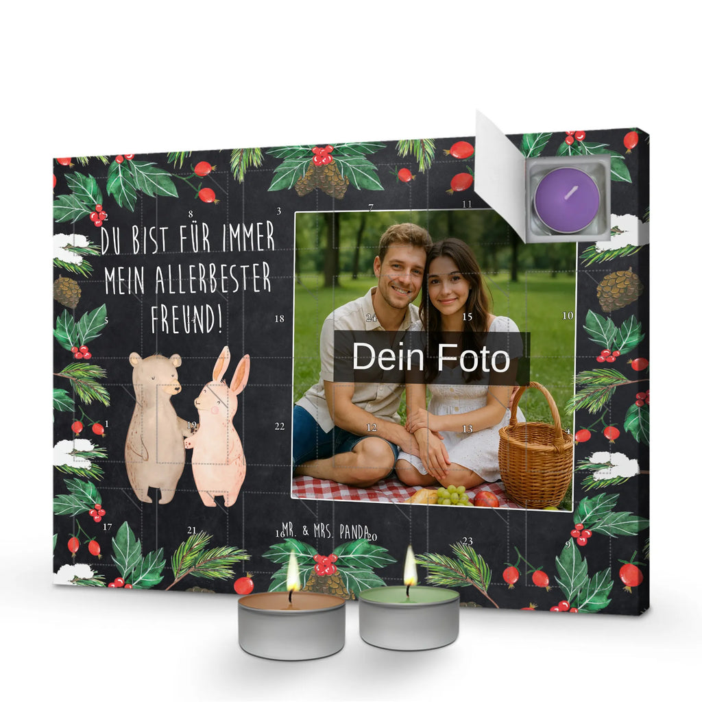 Personalisierter Duftkerzen Foto Adventskalender Bär und Hase Umarmen Personalisierter Duftkerzen Foto Adventskalender, Liebe, Partner, Freund, Freundin, Ehemann, Ehefrau, Heiraten, Verlobung, Heiratsantrag, Liebesgeschenk, Jahrestag, Hocheitstag, Hase, best friends, bester Freund, Freunde, Bär, Bärchen