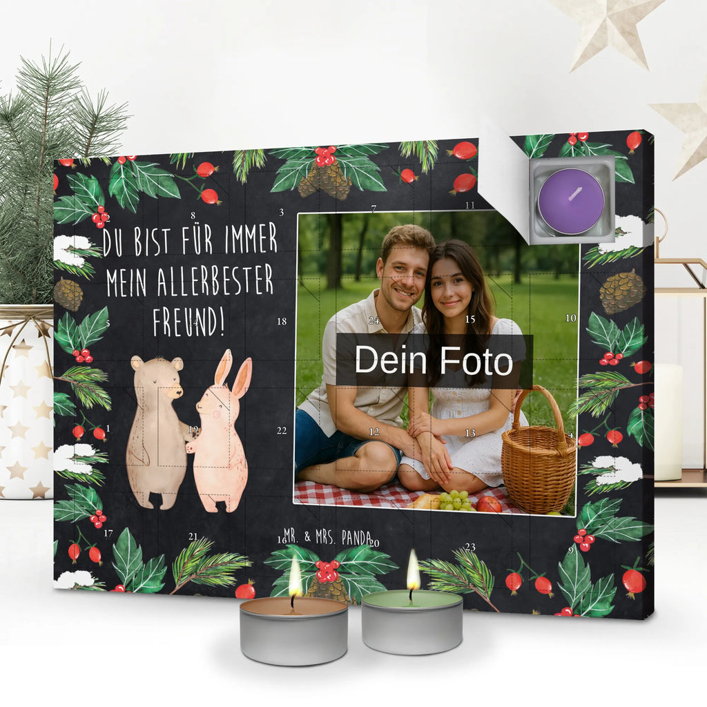 Personalisierter Duftkerzen Foto Adventskalender Bär und Hase Umarmen Personalisierter Duftkerzen Foto Adventskalender, Liebe, Partner, Freund, Freundin, Ehemann, Ehefrau, Heiraten, Verlobung, Heiratsantrag, Liebesgeschenk, Jahrestag, Hocheitstag, Hase, best friends, bester Freund, Freunde, Bär, Bärchen