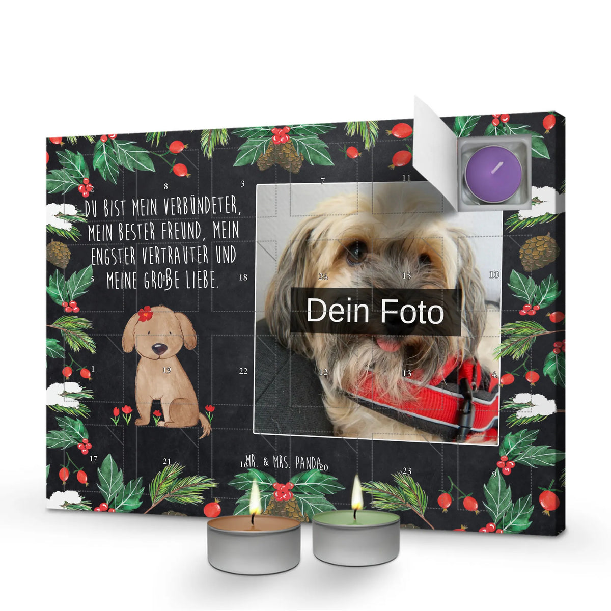  pies Dama Personalisierter Duftkerzen Foto Adventskalender, Hundemotiv, Haustier, Sprüche, Hund, Hunderasse, Hundebesitzer, Tierliebhaber, Hundeglück, Hundeliebe, Frauchen, Liebe, Hunde