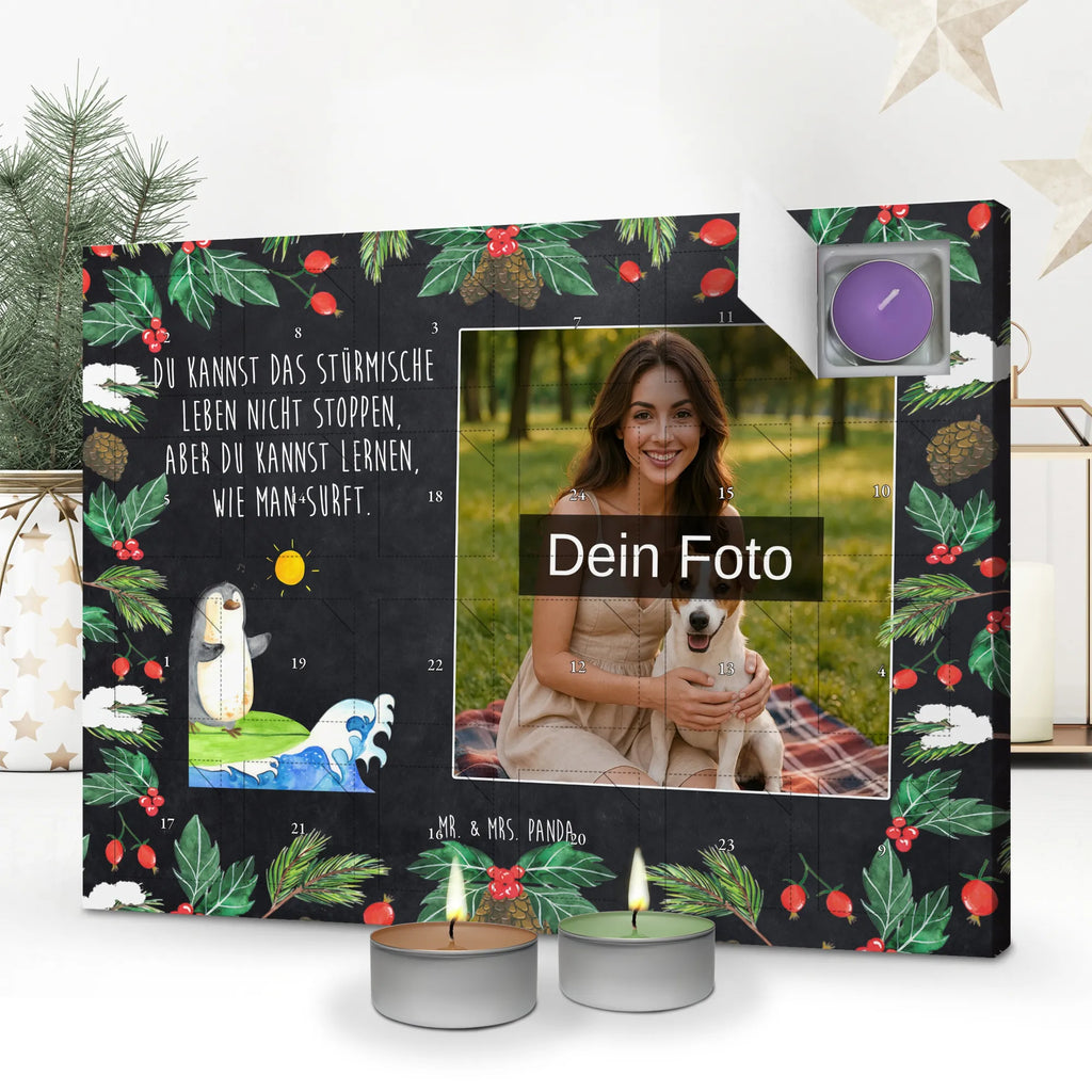 Personalisierter Duftkerzen Foto Adventskalender Pinguin Surfer Personalisierter Duftkerzen Foto Adventskalender, Pinguin, surfen, Surfer, Wellen reiten, Portugal, Wellen, Hawaii, Urlaub, Pinguine