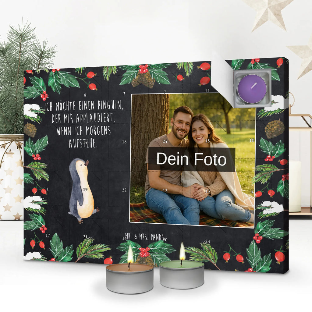 Personalisierter Duftkerzen Foto Adventskalender Pinguin marschieren Personalisierter Duftkerzen Foto Adventskalender, Pinguin, Frühaufsteher, Langschläfer, Pinguine, Familie, Schwester, Bruder
