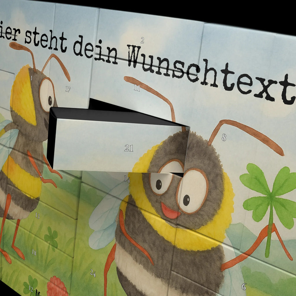 Personalisierter Befüllbarer Adventskalender Hummeln Kleeblatt Design Befüllbarer Adventskalender, Adventskalender Zum Selbst Befüllen, Lustige Sprüche, Tiere, Tiermotive, Gute Laune, Spruch Positiv, Spruch schön, glücklich Werden, Spruch Fröhlich, Hummel, Biene, glücklich sein, Biene Deko